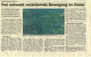 Neue Luzerner Zeitung, 2004

Maria Vogel &uuml;ber Ausstellung Galerie Gersag, Emmenbr&uuml;cke