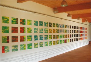 Bau 4, Altb&uuml;ron, 2007,
Die lange Wand, Ausschnitt, man. Tiefdruck, je 25 x 25cm

